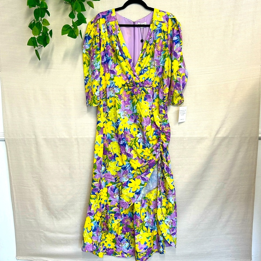 Yellow Purple Floral Dress